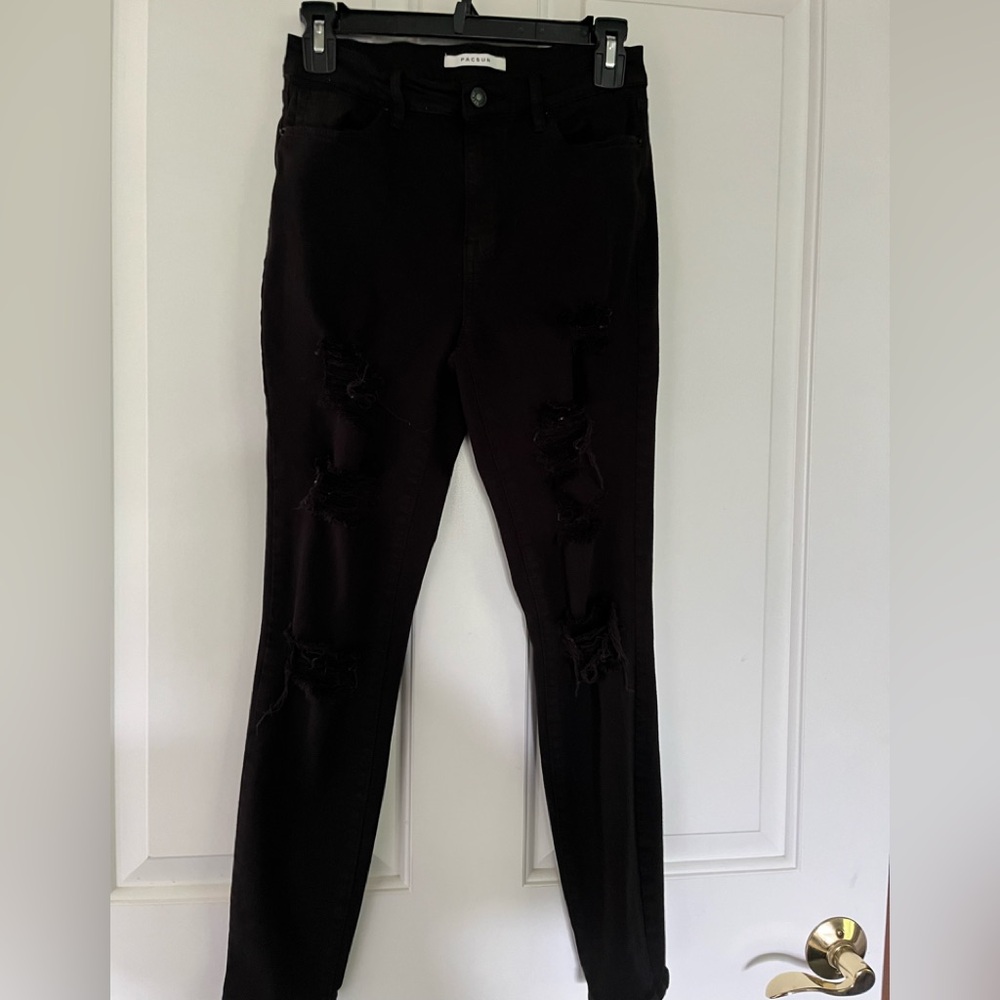 Pacsun Distressed Black Skinny Jeans